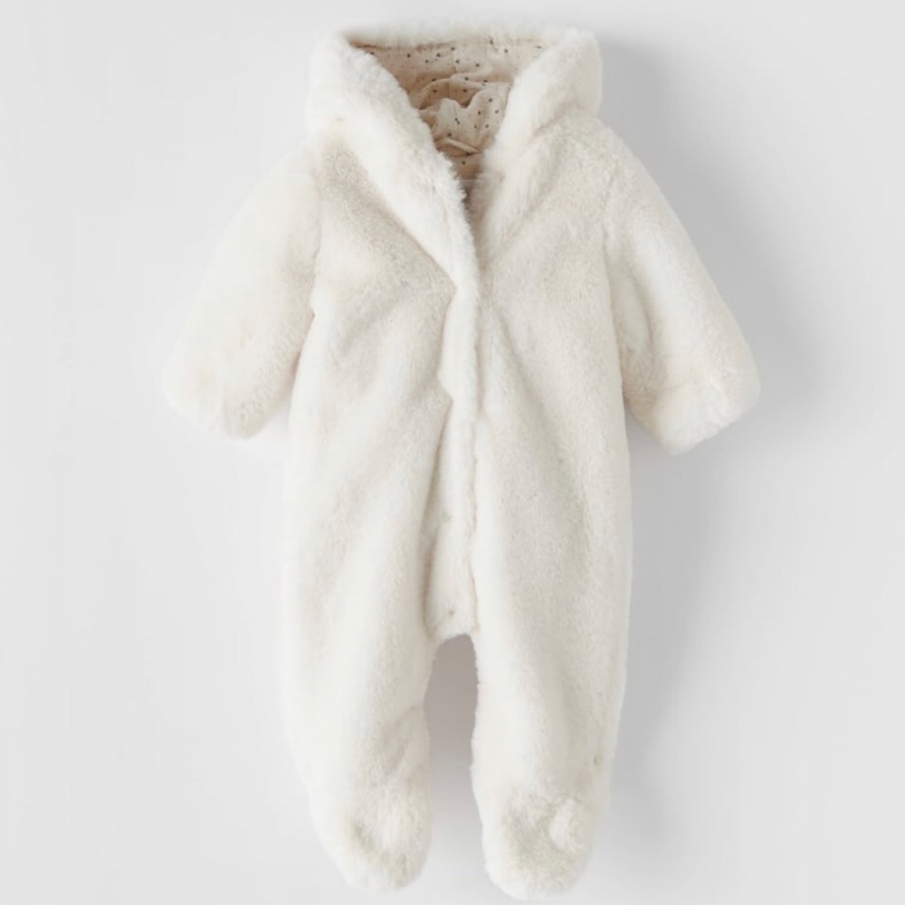 COPY - Faux fur baby romper 3-6months